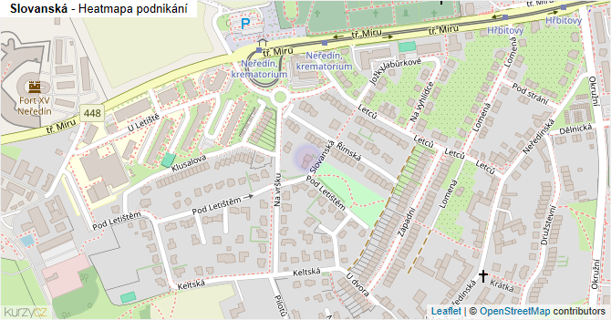 Slovanská - mapa podnikání