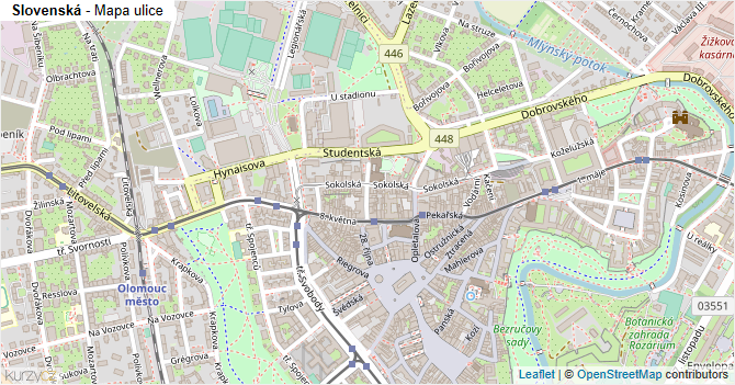 Slovenská - mapa ulice