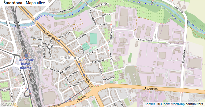 Šmerdova - mapa ulice