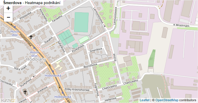 Šmerdova - mapa podnikání