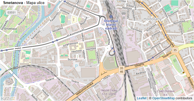 Smetanova - mapa ulice