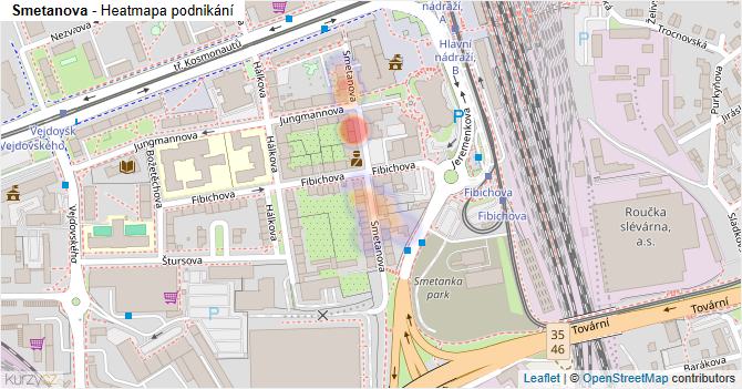 Smetanova - mapa podnikání