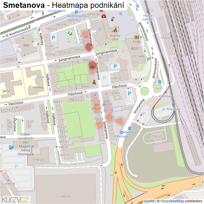 Mapa Smetanova - Firmy v ulici.
