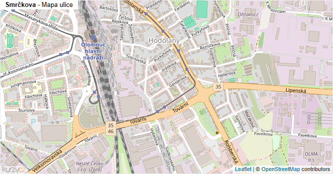 Smrčkova - mapa ulice