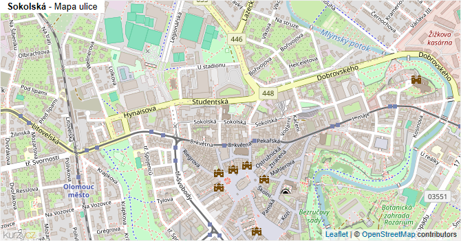 Sokolská - mapa ulice