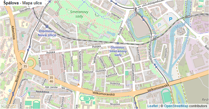Špálova - mapa ulice