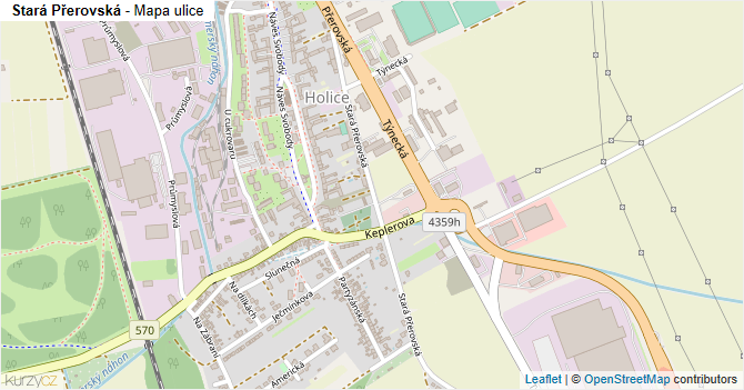Stará Přerovská - mapa ulice