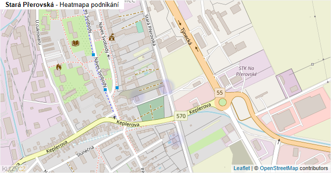 Stará Přerovská - mapa podnikání
