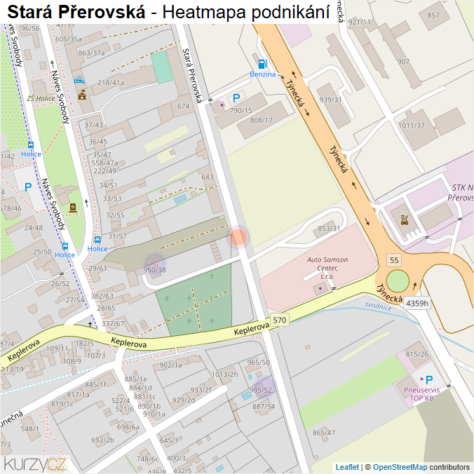 Mapa Stará Přerovská - Firmy v ulici.