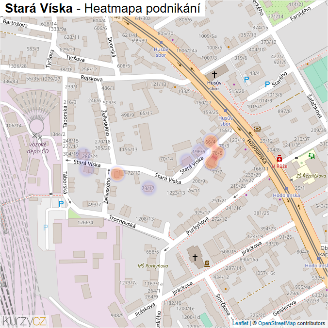 Mapa Stará Víska - Firmy v ulici.
