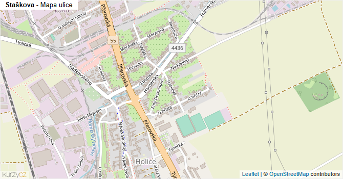 Staškova - mapa ulice