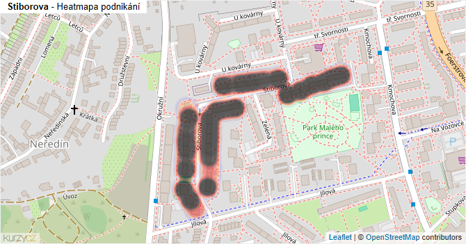 Stiborova - mapa podnikání