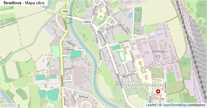 Stratilova - mapa ulice