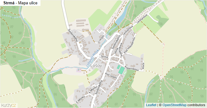 Strmá - mapa ulice