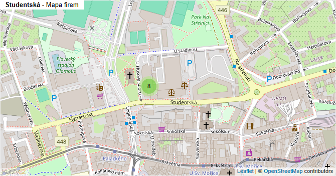 Studentská - mapa firem