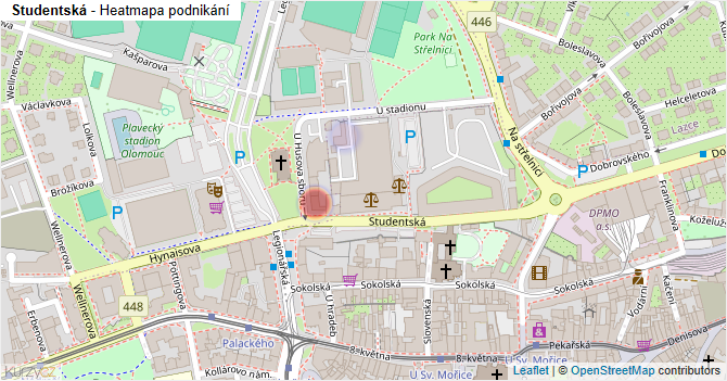 Studentská - mapa podnikání