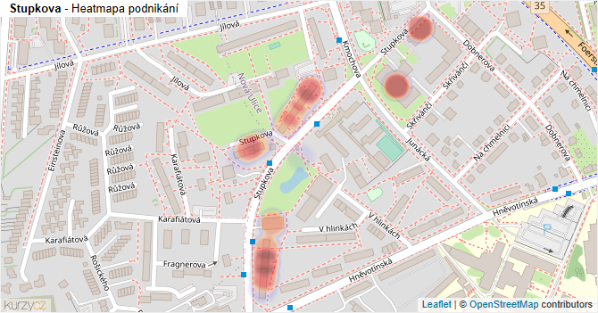 Stupkova - mapa podnikání