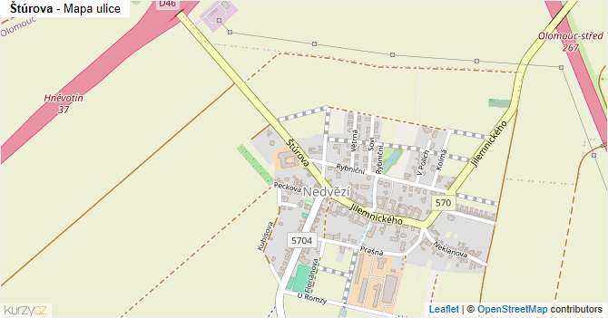 Štúrova - mapa ulice