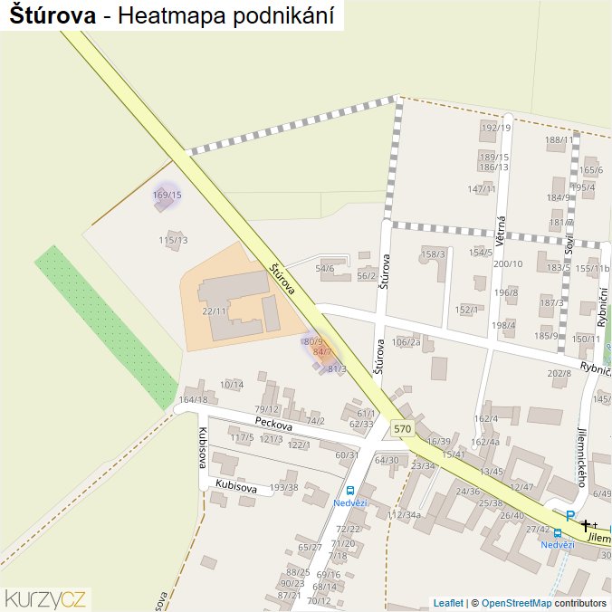 Mapa Štúrova - Firmy v ulici.