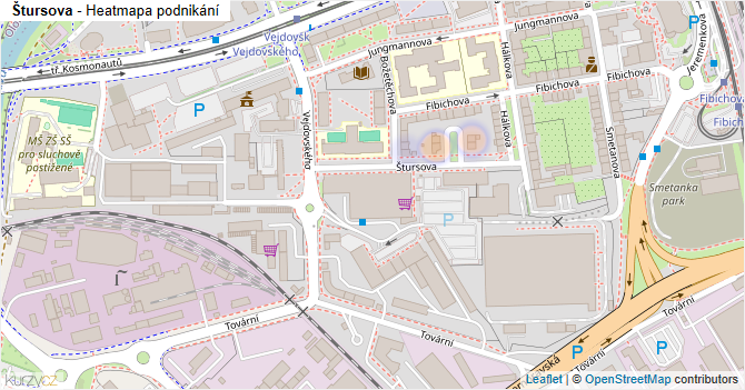 Štursova - mapa podnikání