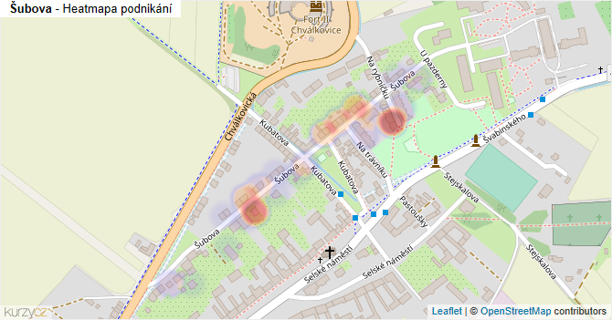 Šubova - mapa podnikání