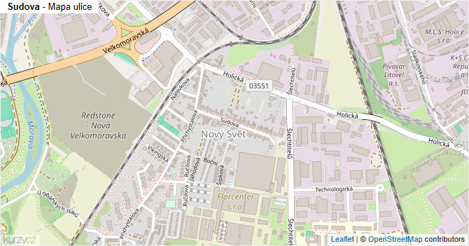 Sudova - mapa ulice