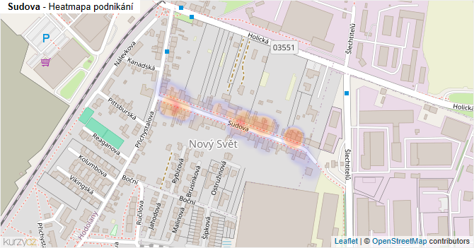 Sudova - mapa podnikání