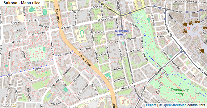 Sukova - mapa ulice
