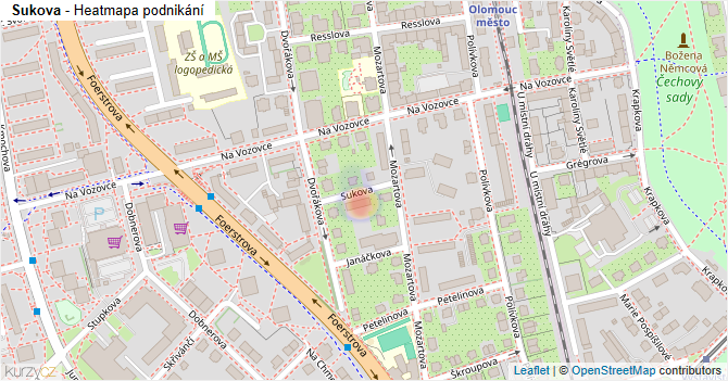 Sukova - mapa podnikání