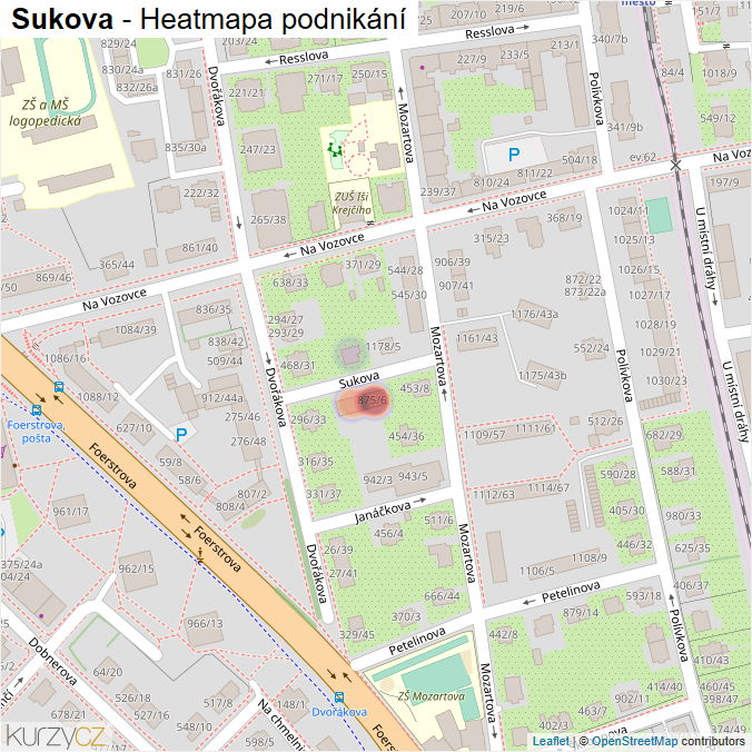 Mapa Sukova - Firmy v ulici.