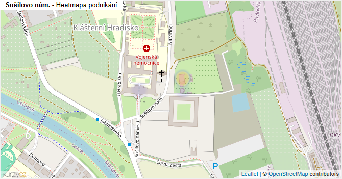 Sušilovo nám. - mapa podnikání