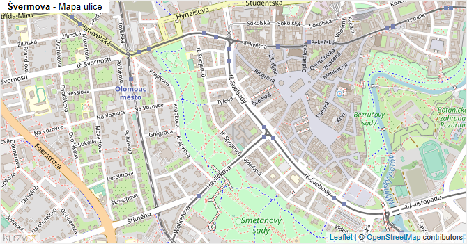 Švermova - mapa ulice