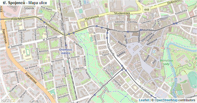 tř. Spojenců - mapa ulice