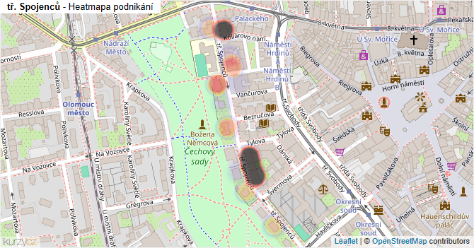 tř. Spojenců - mapa podnikání