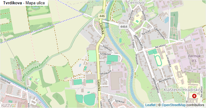 Tvrdíkova - mapa ulice