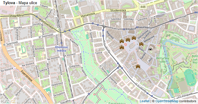 Tylova - mapa ulice