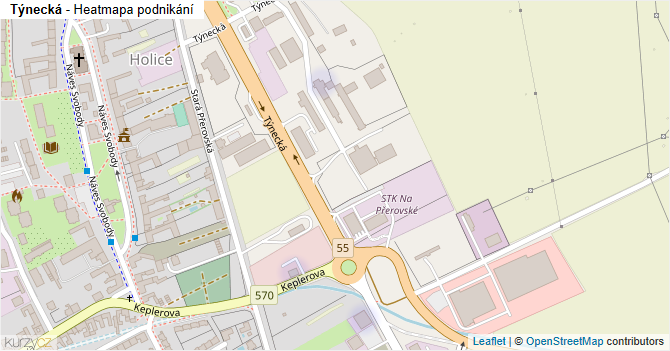 Týnecká - mapa podnikání