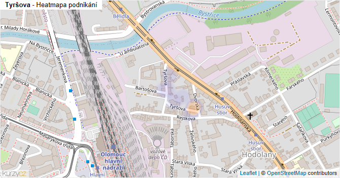 Tyršova - mapa podnikání