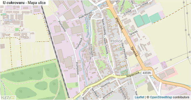 U cukrovaru - mapa ulice
