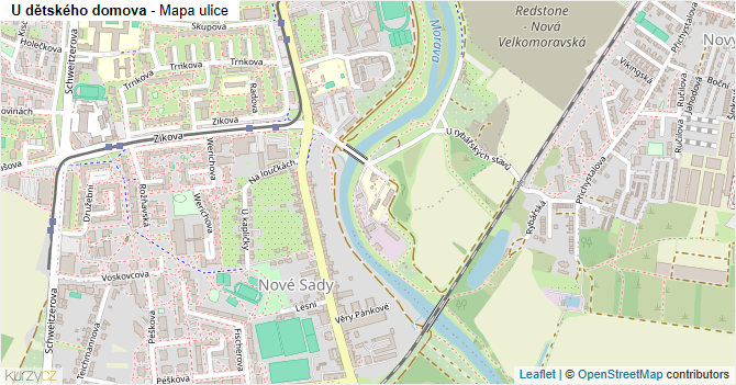 U dětského domova - mapa ulice