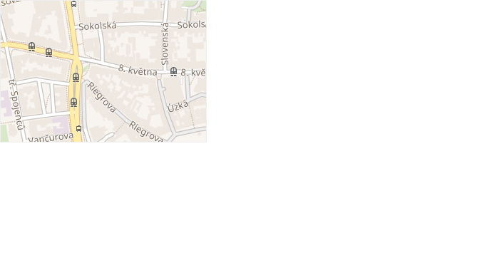 U hradeb v obci Olomouc - mapa ulice