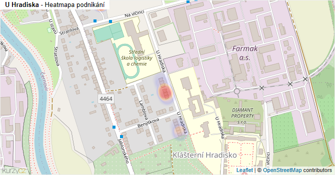 U Hradiska - mapa podnikání