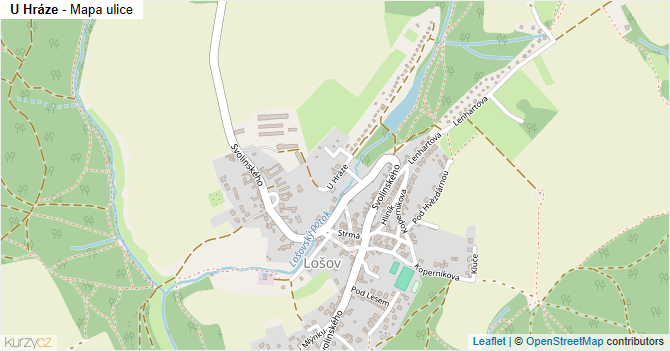 U Hráze - mapa ulice