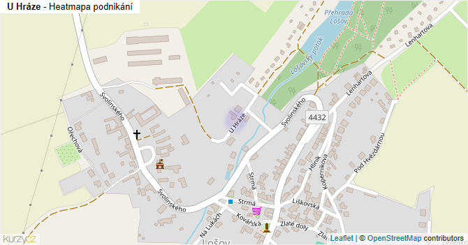U Hráze - mapa podnikání