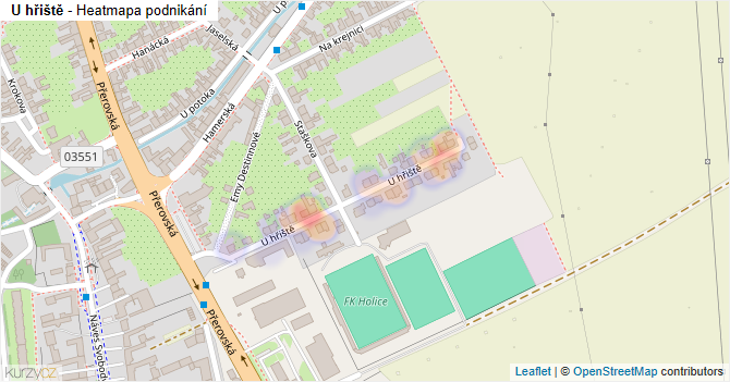 U hřiště - mapa podnikání