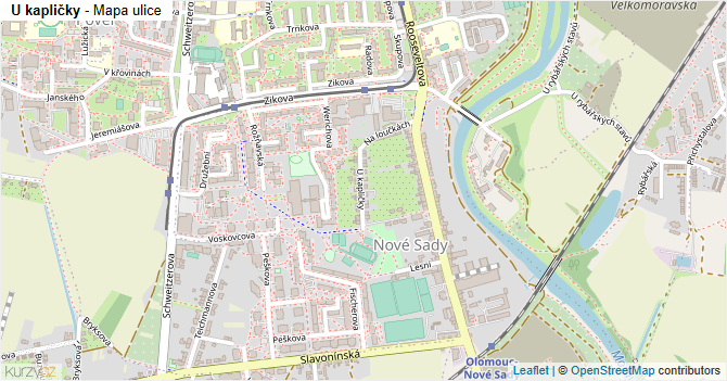 U kapličky - mapa ulice