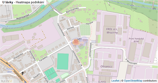U lávky - mapa podnikání
