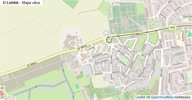 U Letiště - mapa ulice