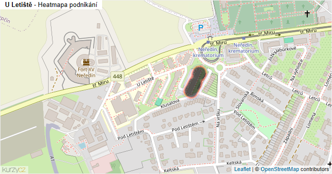 U Letiště - mapa podnikání