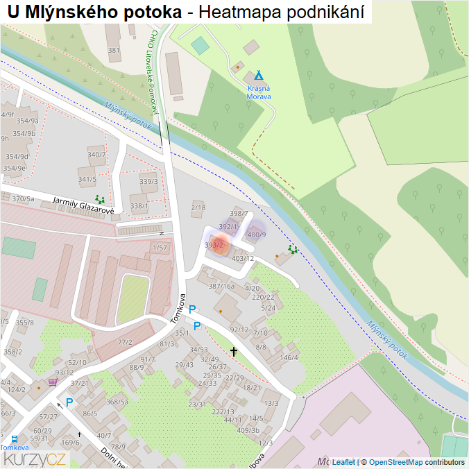 Mapa U Mlýnského potoka - Firmy v ulici.